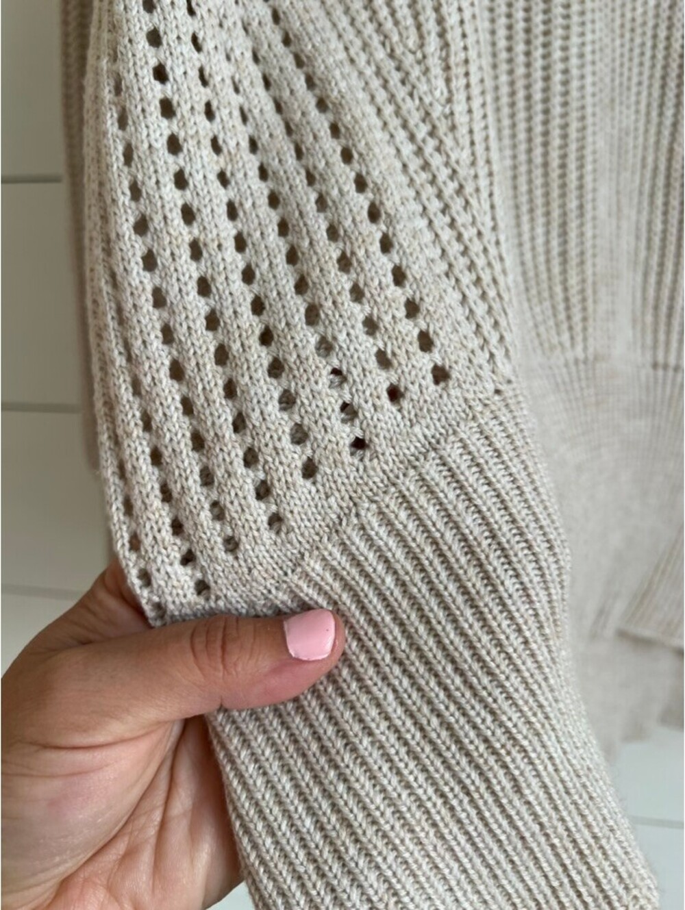 Carly Jean Los Angeles Pullover Sweater Women's Size L Cream Cozy Fall Lagenlook - Picture 2 of 6